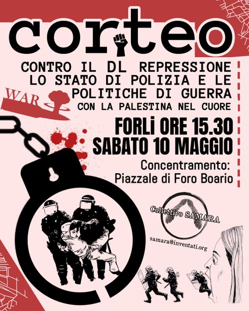 Corteo contro il DL repressione, lo Stato di polizia e le politiche di guerra. 