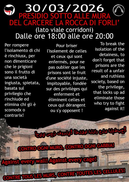 Presidio al carcere di Forlì