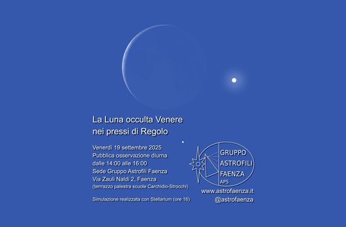 La Luna occulta Venere nei pressi di Regolo - osservazione a Faenza