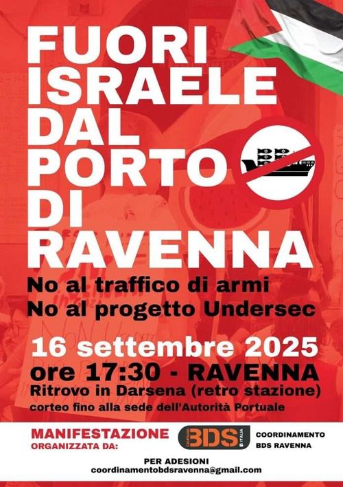 FUORI ISRAELE DAL PORTO DI RAVENNA 