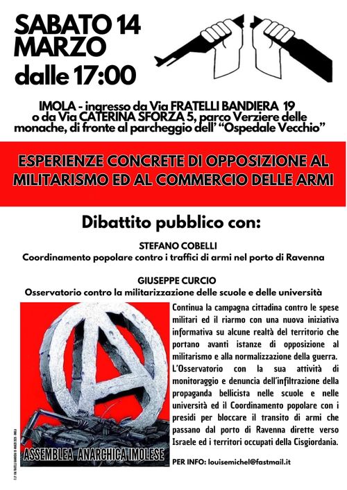 ESPERIENZE CONCRETE DI OPPOSIZIONE AL MILITARISMO